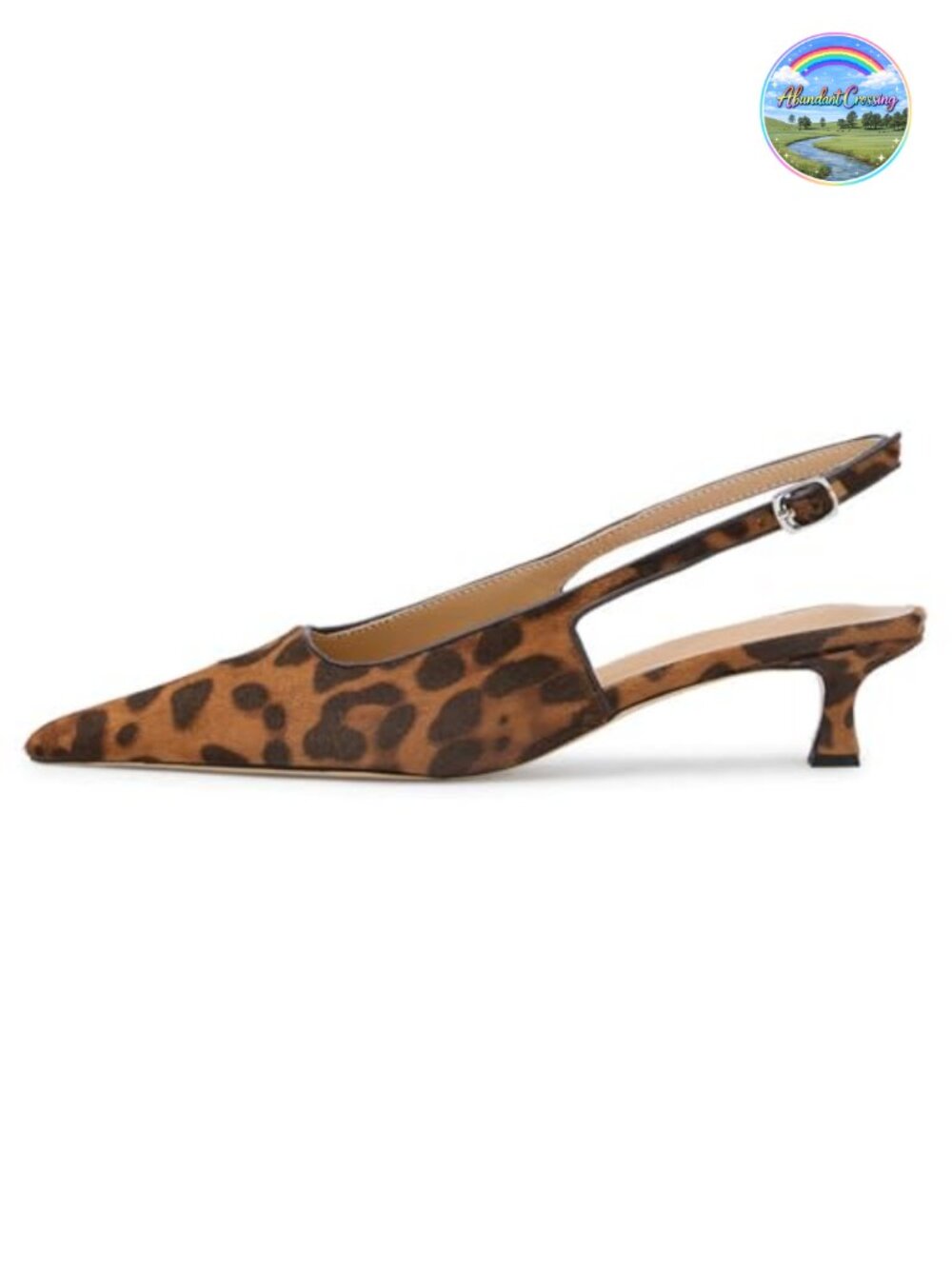 Slingback Kitten Heels Pointed Toe Pumps Synthetic Rubber Sole